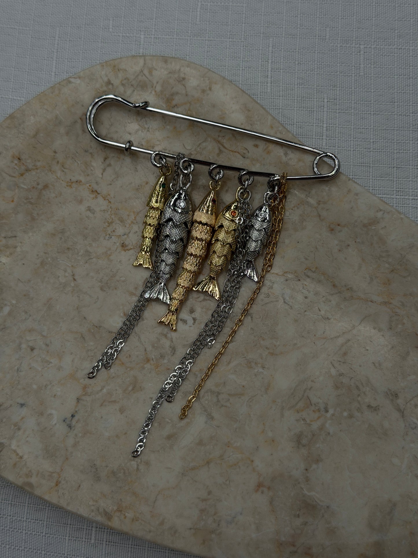 CATCH OF THE DAY brooch