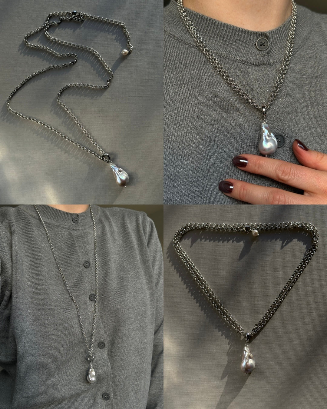 BAROQUE GREY necklace