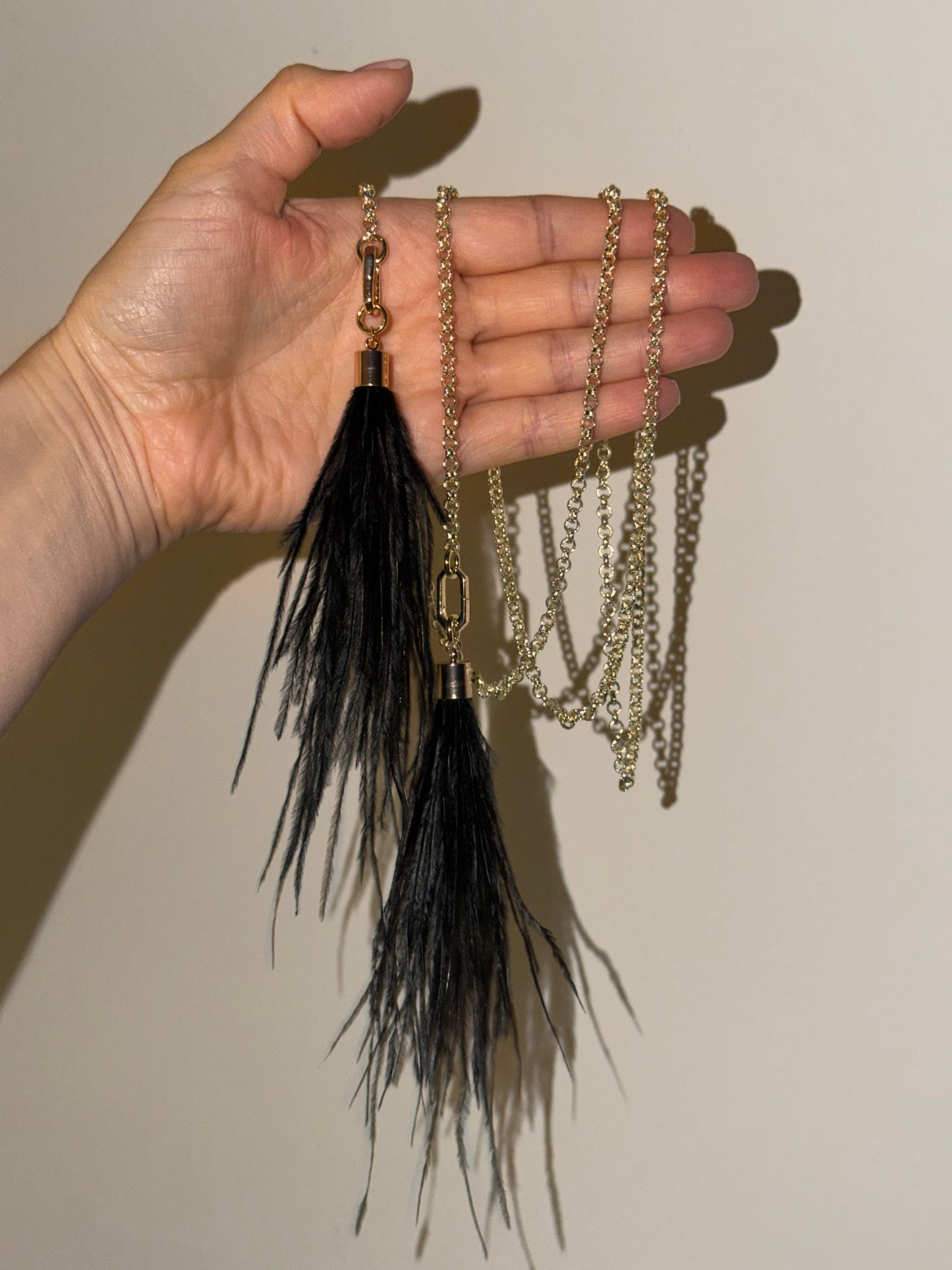 FEATHER lariat necklace set