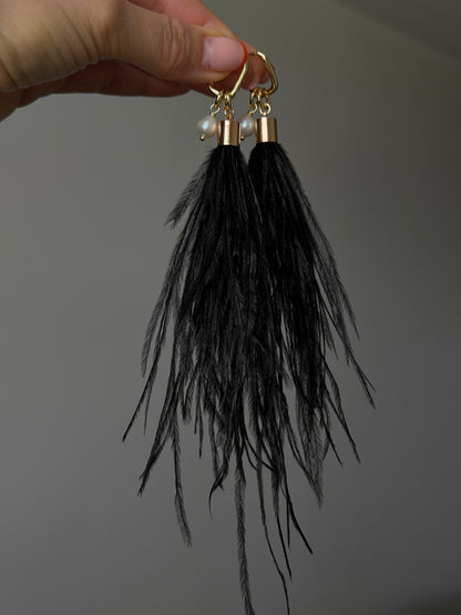 FEATHER lariat necklace set
