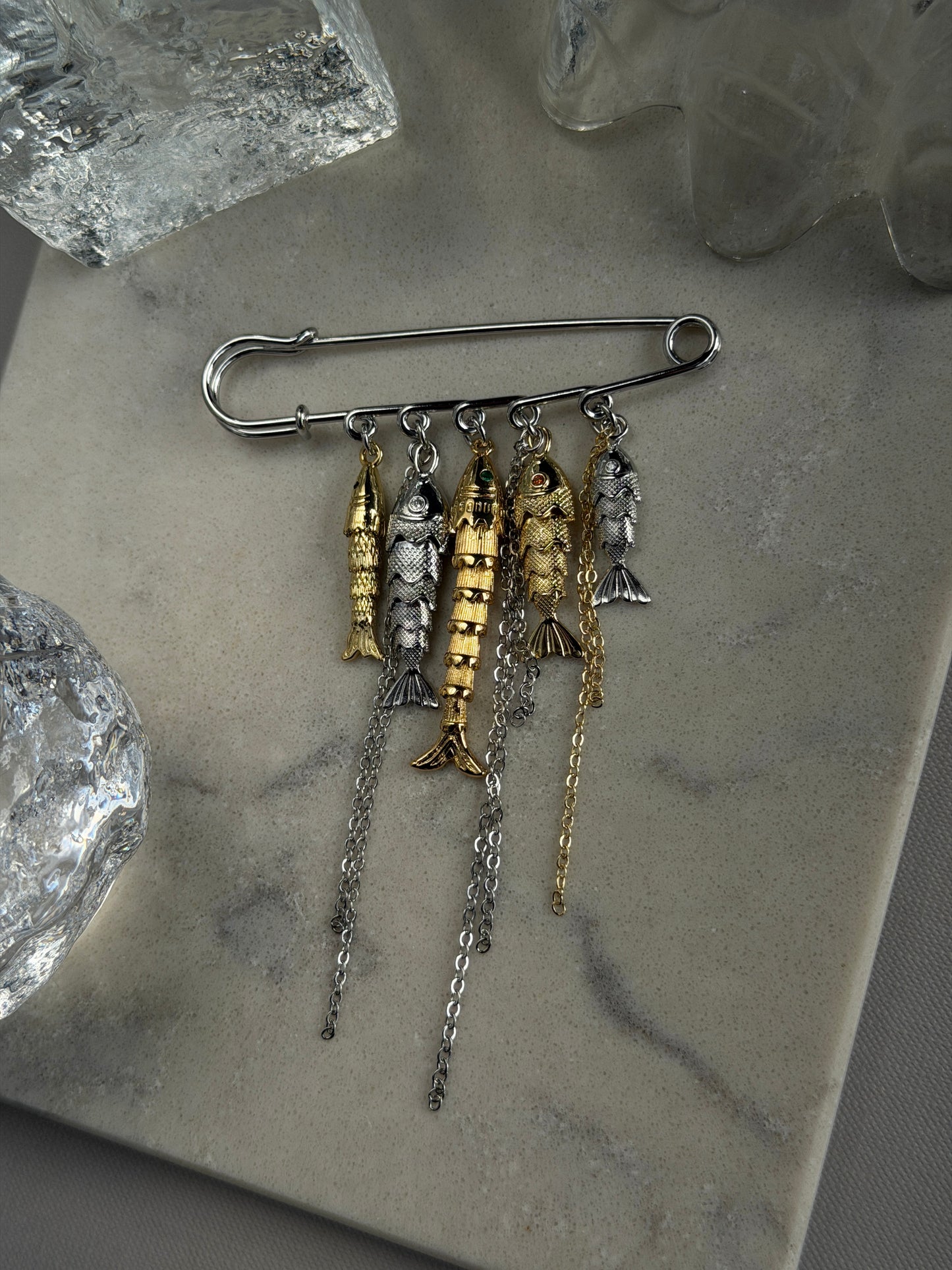 CATCH OF THE DAY brooch